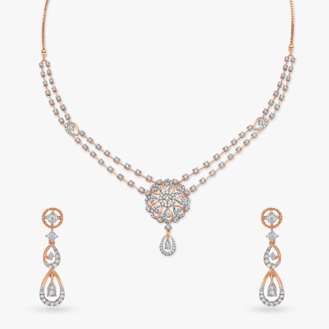 Dazzling Elegance Diamond Necklace Set 
