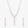 Radiant Diamond Leaf Necklace Set 