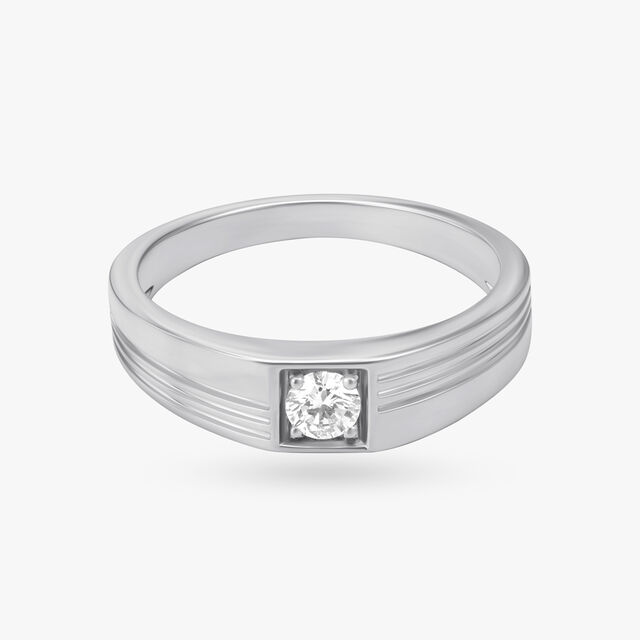 Dazzling Single Stone Diamond Finger Ring For Men 2