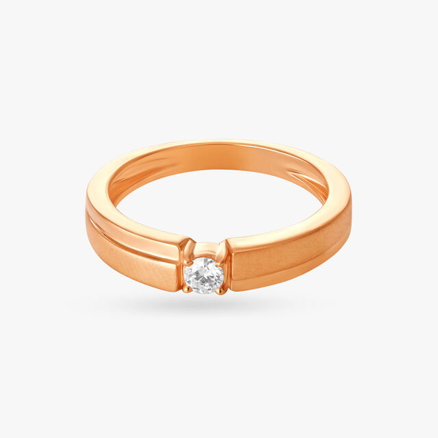 Voguish Single Stone Diamond Finger Ring For Men 2