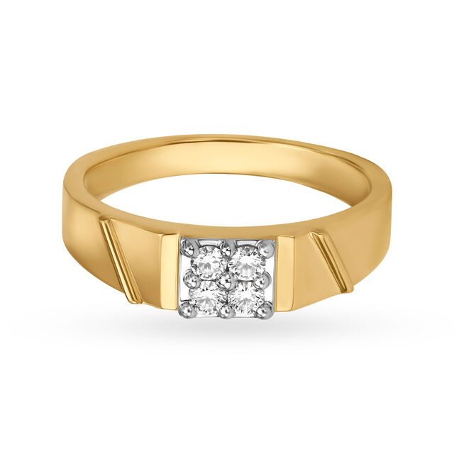 Resplendent Diamond and Gold Finger Ring for Men 2