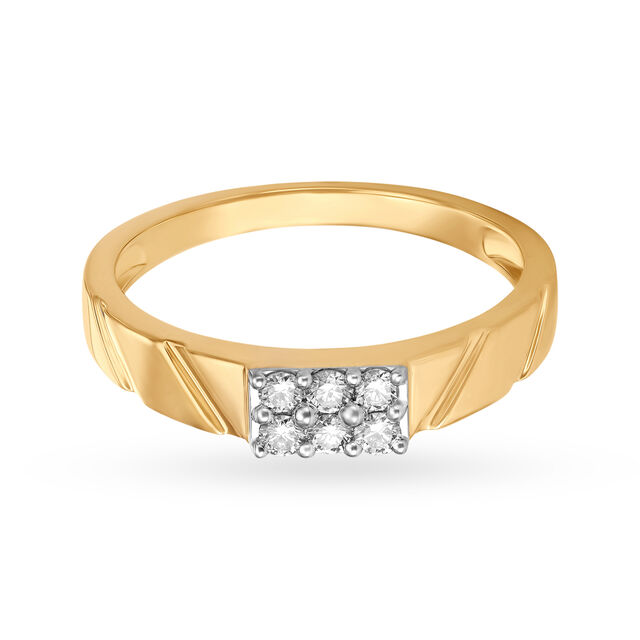 Charming Gold and Diamond Finger Ring for Men 2