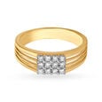 Geometric Gold and Diamond Finger Ring for men 2