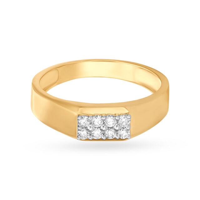 Stunning Sleek Gold and Diamond Finger Ring for men 2