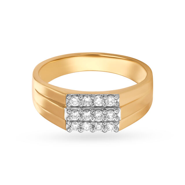 Alluring Gold and Diamond Finger Ring for Men 2