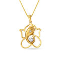 Floral Pendant with Lord Ganesha Motif,,hi-res 