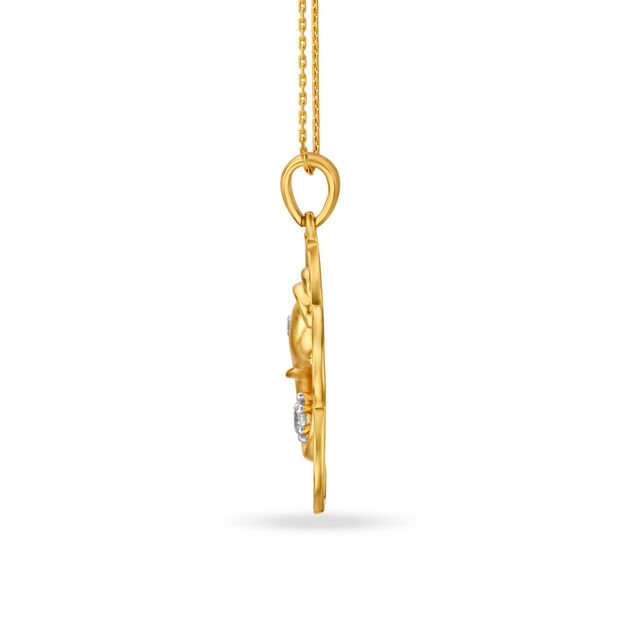 Floral Pendant with Lord Ganesha Motif,,hi-res 2