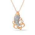 Radiant Rose Gold and Diamond Ganesha Pendant 