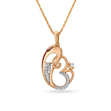 Lord Ganesha Inspired Rose Gold and Diamond Pendant