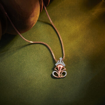 Artistic Divine Ganesha Gold and Diamond Pendant