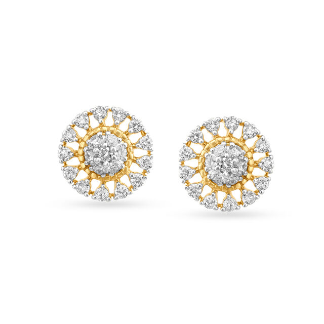 Radial Diamond Stud Earrings 2