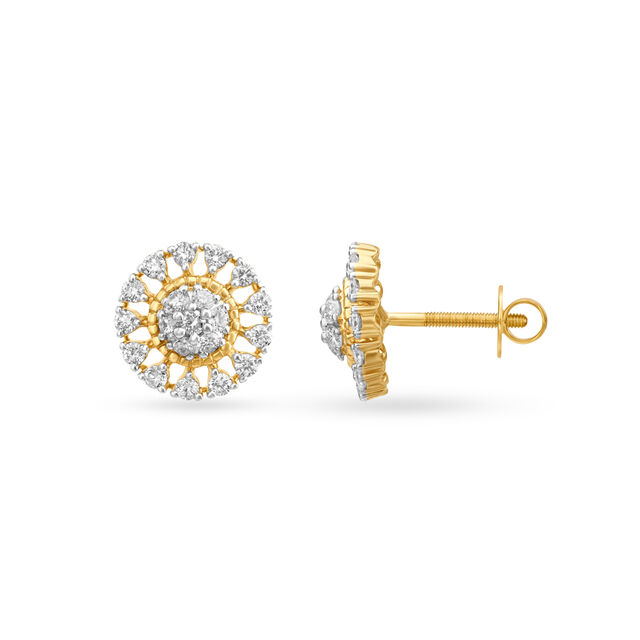 Radial Diamond Stud Earrings 4