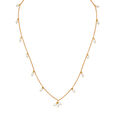 Contemporary Stone Studded Gold Chain 