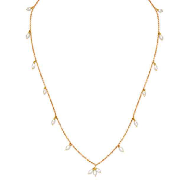 Contemporary Stone Studded Gold Chain 