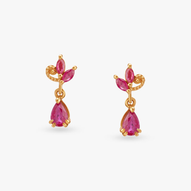 Scarlet Gold Drop Earrings 