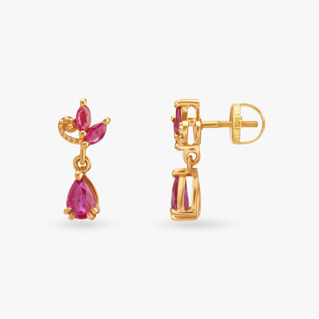 Scarlet Gold Drop Earrings 2