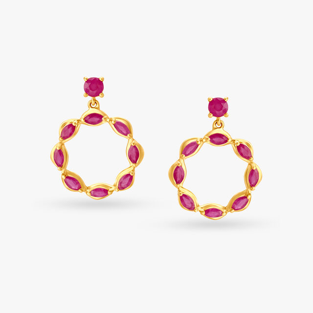 Wreath of Rubies Drop Earrings 