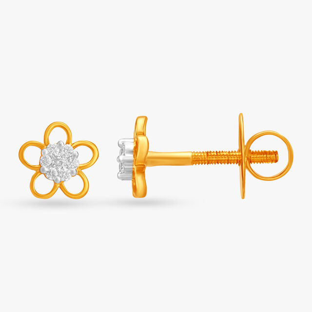 Cute Blossom Diamond Stud Earrings 2