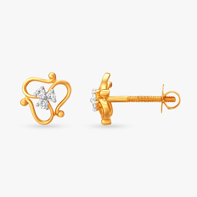 Radiant Floral Diamond Stud Earrings,,hi-res 2