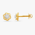 Classy Floral Diamond Stud Earrings 2