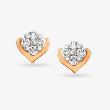 Pretty Hearts Diamond Stud Earrings