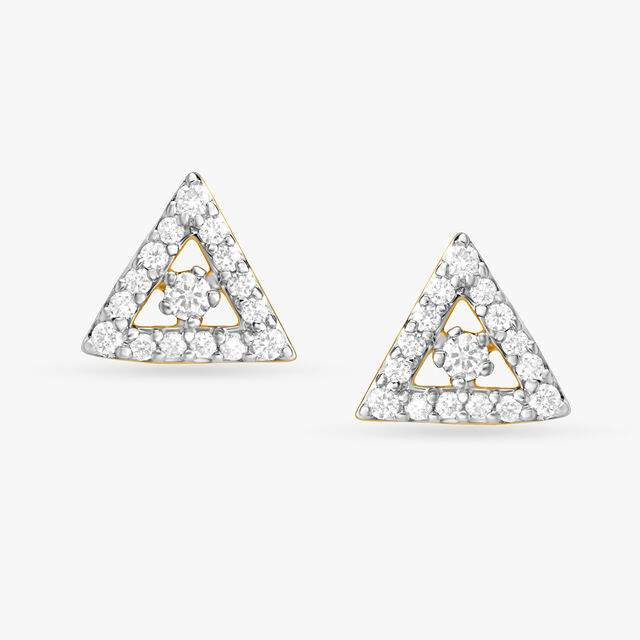 Elegant Triangular Diamond Stud Earrings 