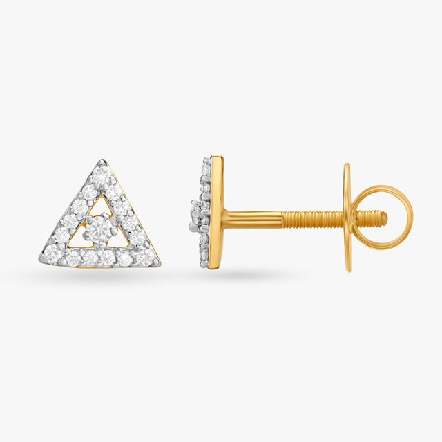 Elegant Triangular Diamond Stud Earrings 2