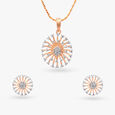 Exquisite Diamond Pendant and Earrings Set 