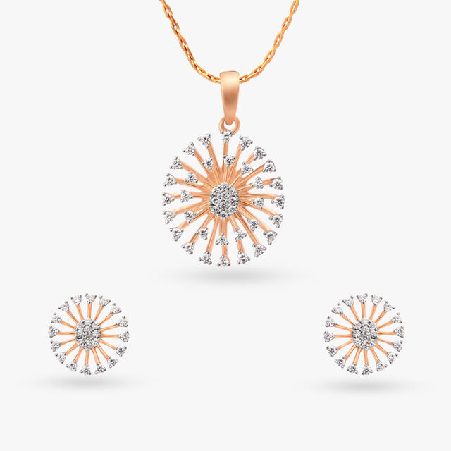 Exquisite Diamond Pendant and Earrings Set 