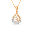 Majestic Teardrop Shaped Rose Gold and Diamond Pendant and Earrings Set,,hi-res 2
