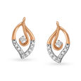 Chic Leaf Pattern Diamond Pendant and Earrings Set,,hi-res 2