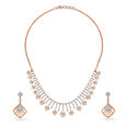 Quad Shaped Diamond Necklace Set 