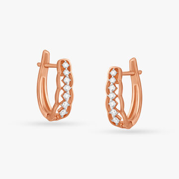 Striking Curves Diamond Hoop Earrings