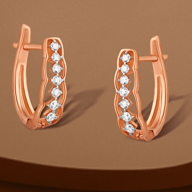 Striking Curves Diamond Hoop Earrings