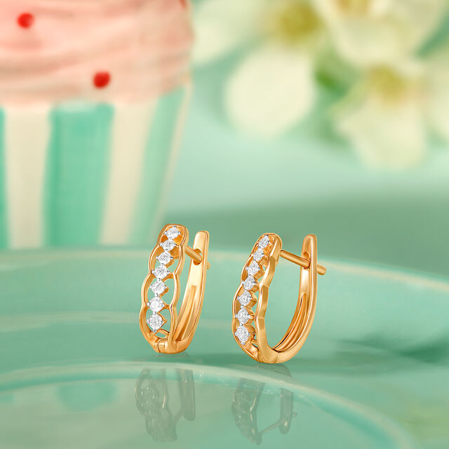 Striking Curves Diamond Hoop Earrings