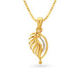 Elegant Yellow Gold Dual-Tone Pendant,,hi-res 