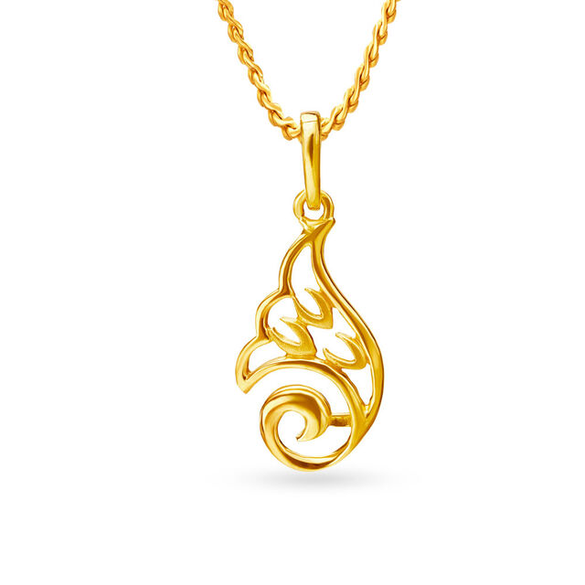 Transcendent Yellow Gold Floral Pendant,,hi-res 