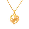 Charming Yellow Gold Dual Leaf Pendant,,hi-res 