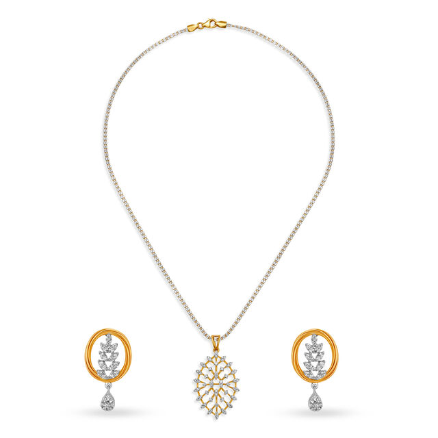 Pendant with Chain and Earrings Set 