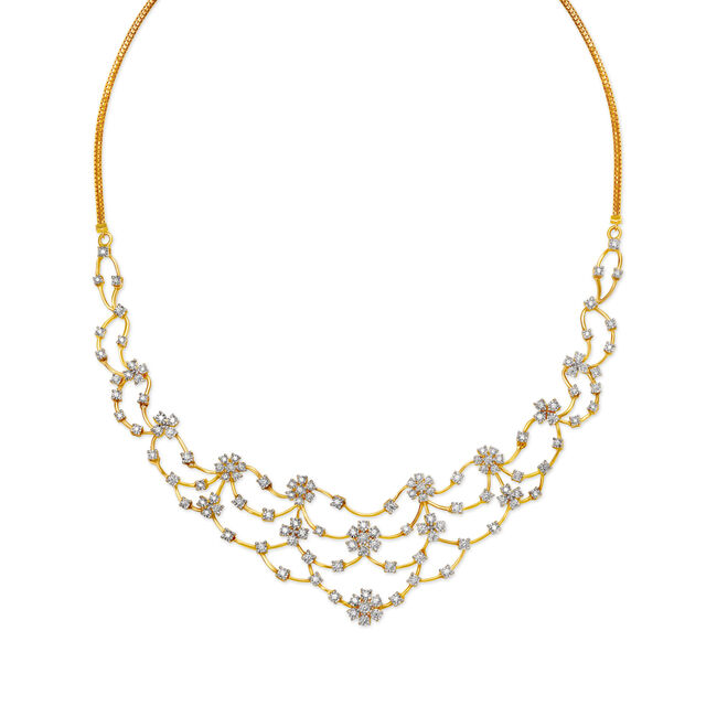 Mesmerising Diamond Necklace Set Yellow and White Gold 2