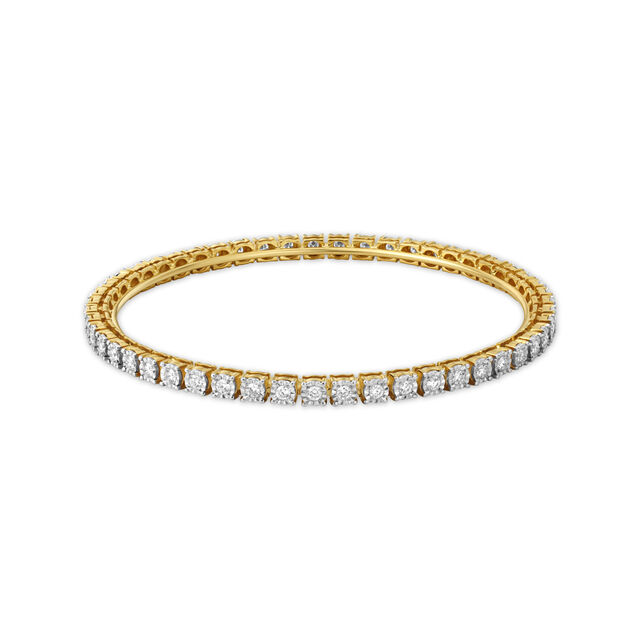 Alluring Gold and Diamond Bangle,,hi-res 