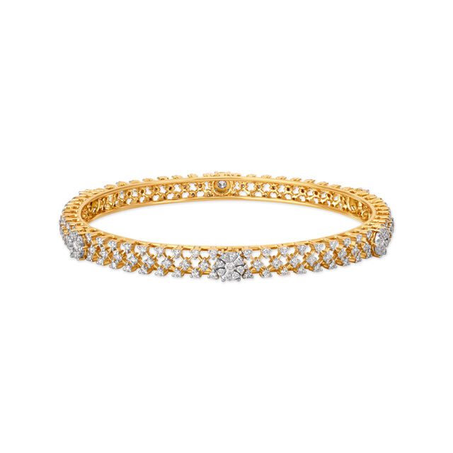 Glorious Diamond Bangle in Yellow and White Gold,,hi-res 