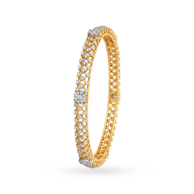 Glorious Diamond Bangle in Yellow and White Gold,,hi-res 2