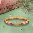 Enticing Diamond and Ruby Bangle 