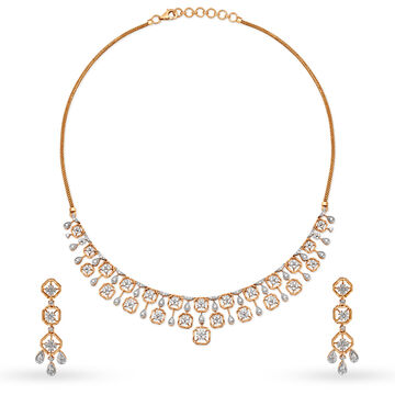 Captivating Rose Gold and Diamond Necklace Set