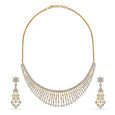 Dazzling Diamond Necklace Set in Yellow and White Gold 