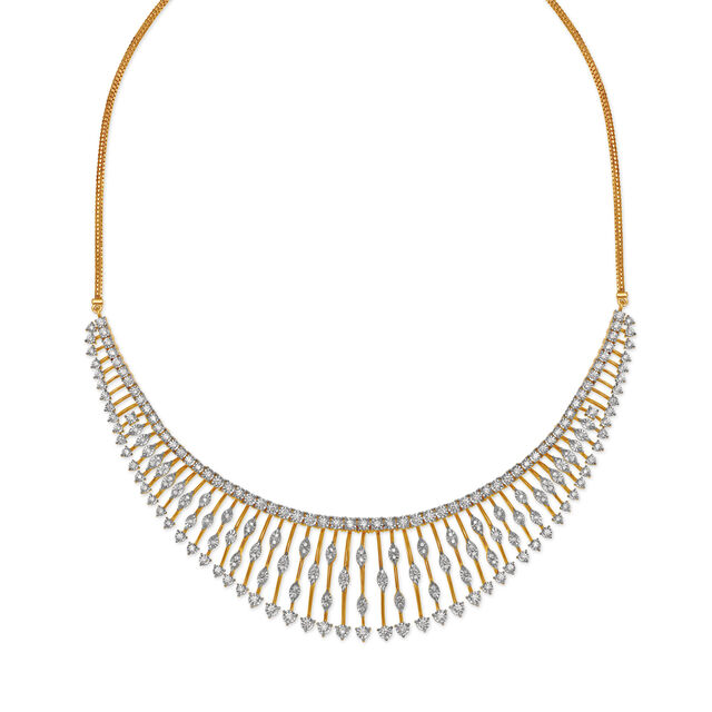 Dazzling Diamond Necklace Set in Yellow and White Gold 2