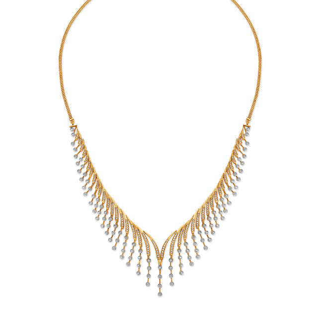 Surreal Diamond Necklace Set in Yellow and White Gold 2