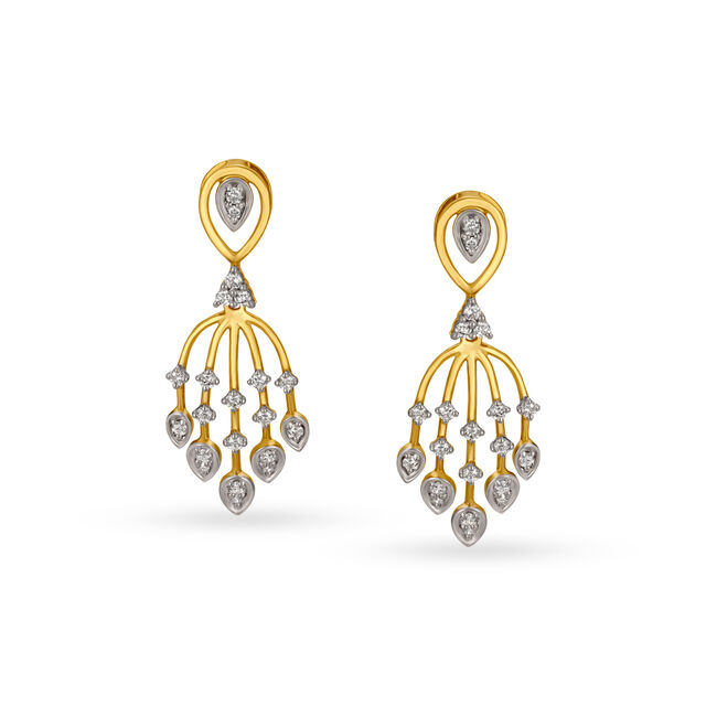 Striking Diamond Necklace Set in Yellow and White Gold 3
