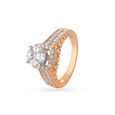 Captivating 18 Karat Rose And White Gold And Diamond Floral Ring,,hi-res 